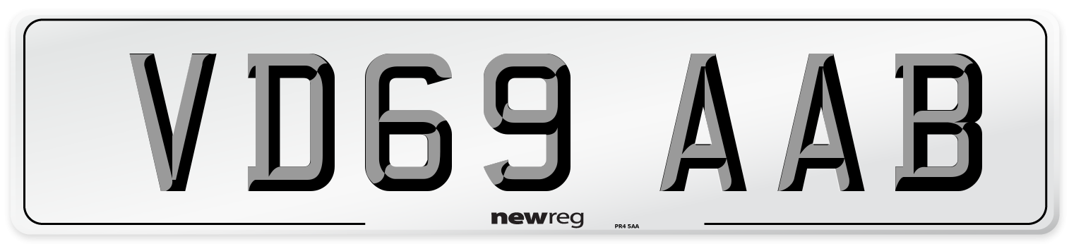 VD69 AAB Number Plate from New Reg